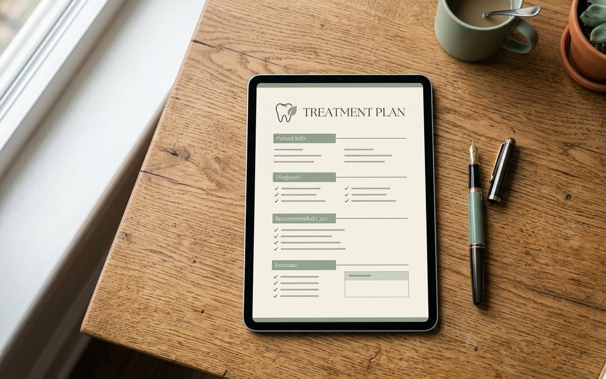 Pisani plan liječenja na tabletu s naliv-perom na drvenom stolu